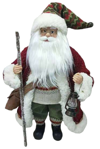 12''Fabric Traditional Standing Christmas Santa decoration