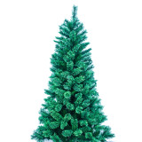 6ft 7ft 8ft 9ft Pre-Lit Hinged Artificial Alpine Slim Pencil Christmas Tree Holiday with Wood Stand