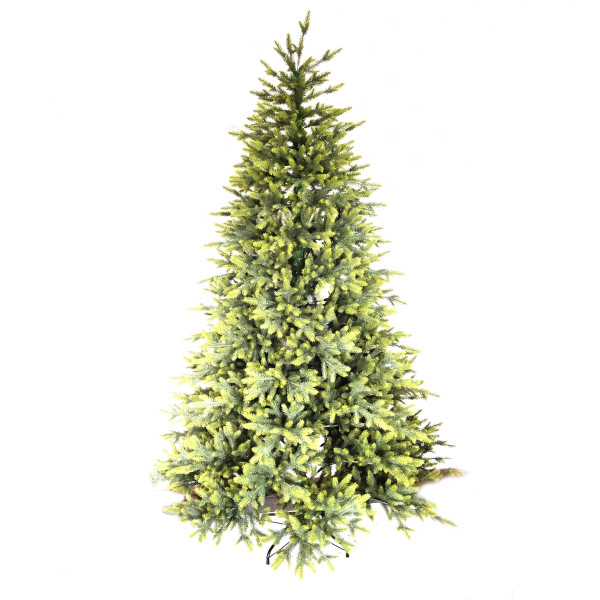 Pre-Lit Gold Slim Yellow Green Giant PE Mixed PVC Christmas Trees With Ornament
