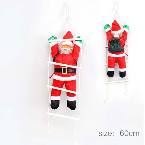 60cm Christmas Climbing ladder Santa Claus indoor decoration New Year Christmas Decoration
