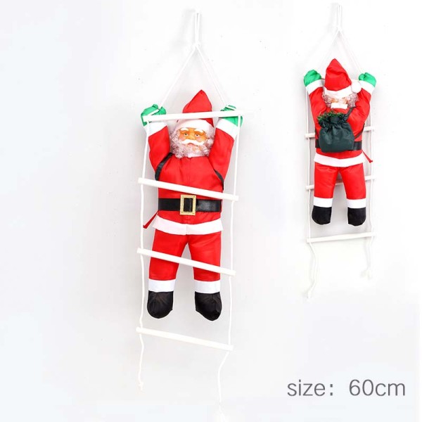 60cm Christmas Climbing ladder Santa Claus indoor decoration New Year Christmas Decoration