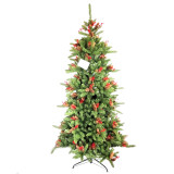 Plastic Pull Up Realistic Large Metal Frame Flocked Christmas Trees