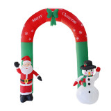 2.4m Christmas Inflatable Archway 3D Cartoon Yards Arch with Santa Snowman for Xmas New Year Party Gift