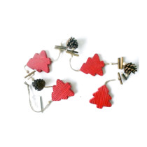 wood like recycled paper mache / paper pulp crafts of tree garland for christmas decoration