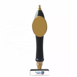 sticking custom logo on the metal badge 12  classical wooden beer tap handle
