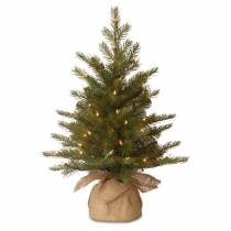 Mini tree Small Artificial Spruce Tree in Burlap Base Tabletop Unlit Christmas Tree  for Xmas Indoor Decor