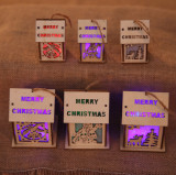 New Fashion Hanging Ornaments Light Christmas Wood House