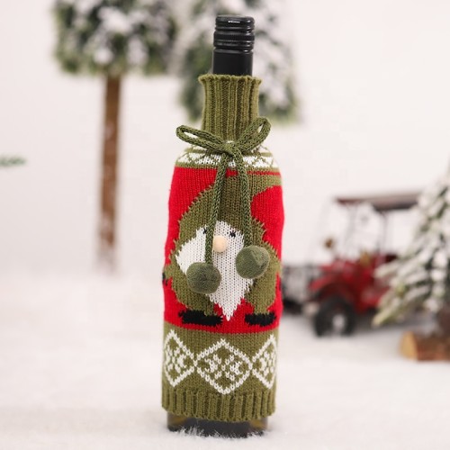 New design sweater bottle cover woolen weave red wine bottle cover  christmas gift party decoration bottle cover