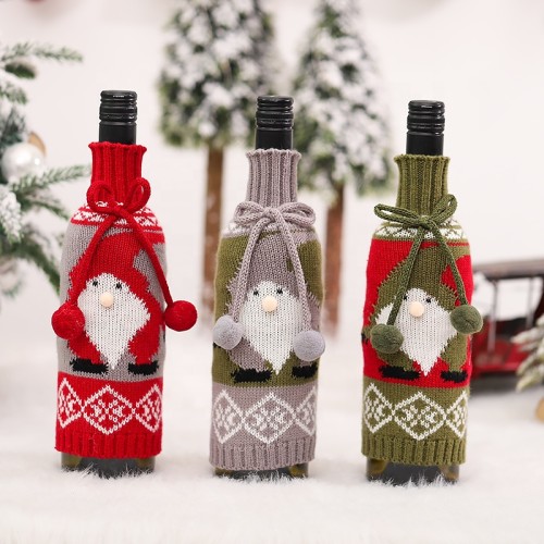New design sweater bottle cover woolen weave red wine bottle cover  christmas gift party decoration bottle cover