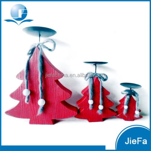 wood like paper mache tree candle holder for christmas/home decoration