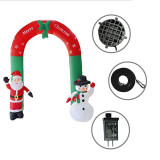 2.4m Christmas Inflatable Archway 3D Cartoon Yards Arch with Santa Snowman for Xmas New Year Party Gift