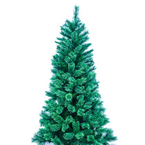 6ft 7ft 8ft 9ft Pre-Lit Hinged Pine Needle Tree Artificial Alpine Slim Pencil Christmas Tree Holiday