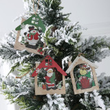 OEM Christmas Decorations Plush Toy mini Wood Hanging Decoration Ornament Gift For Christmas