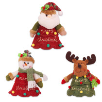 Santa Snowman Deer Shaped Doll Christmas Gift Bag Christmas Decorations Cartoon Doll Zipper Apple Gift Bag