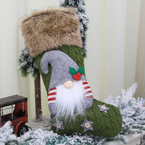 Christmas Stockings Gift Knit Socks Xmas Lovely Gift Bag For Children Fireplace Tree Christmas Hanging Party Decoration