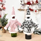 Latest design Multicolor Christmas Theme Lovely Wine Bottle Cover Suit (cap cover, bottle cloth, Scarf)