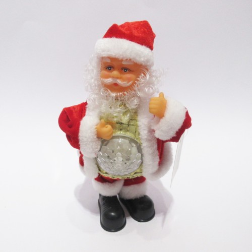 Promotional Chirstmas Gift Christmas Electric Music Santa Plush Toy Holiday Ornaments Christmas decoration toy