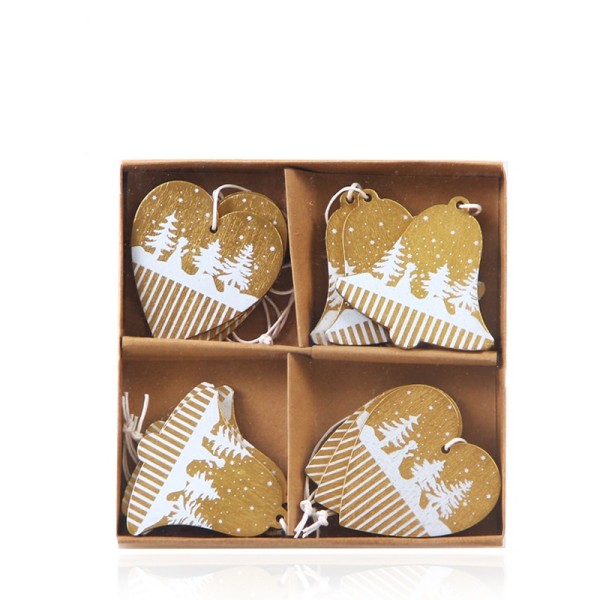 Hotsale Printed Gold Bell Christmas Hanging Decoration