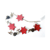 wood like recycled paper mache / paper pulp crafts of tree garland for christmas decoration
