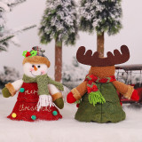 Santa Snowman Deer Shaped Doll Christmas Gift Bag Christmas Decorations Cartoon Doll Zipper Apple Gift Bag