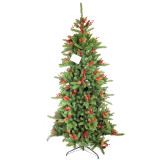 Plastic Pull Up Realistic Large Metal Frame Flocked Christmas Trees