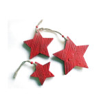 wood like recycled paper mache / paper pulp crafts of hanging star/heart/tree for christmas decoration