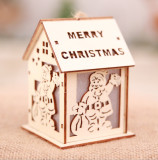 New Fashion Hanging Ornaments Light Christmas Wood House