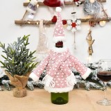 Latest design Multicolor Christmas Theme Lovely Wine Bottle Cover Suit (cap cover, bottle cloth, Scarf)