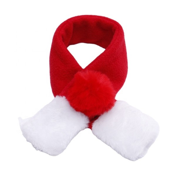 Red High Quality Double Side Velvet Animal Scarf Animal Tie Animal Collars Decorated with Cute Deer