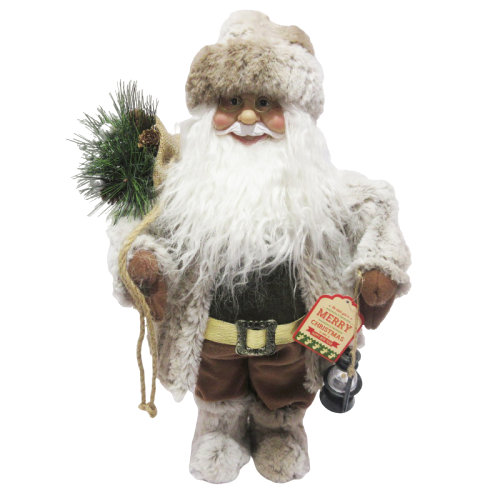 12''Fabric Traditional Standing Christmas Santa decoration