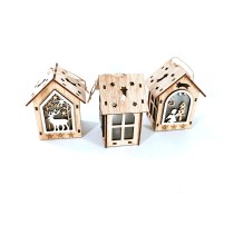 Signs Animal Merry Bird Houses Wall Christmas Wood Decoration