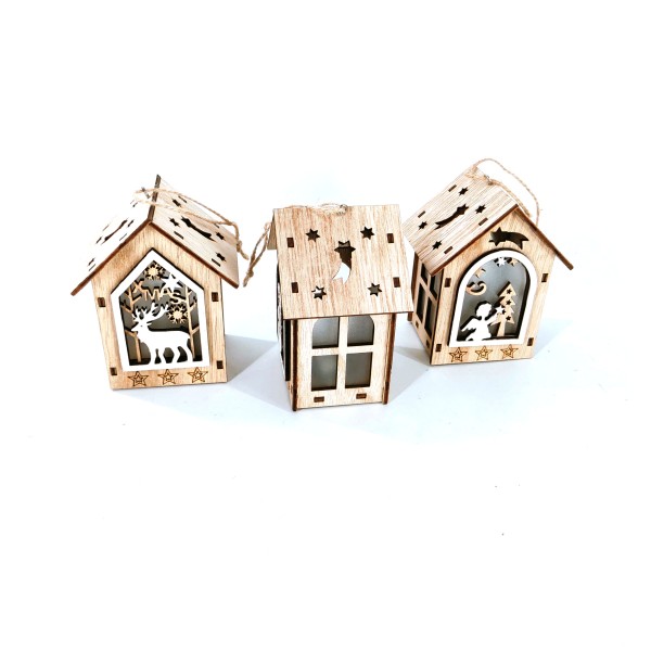Signs Animal Merry Bird Houses Wall Christmas Wood Decoration