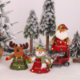 Santa Snowman Deer Shaped Doll Christmas Gift Bag Christmas Decorations Cartoon Doll Zipper Apple Gift Bag