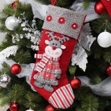 Terylene Christmas Stocking Socks Bear Xmas Candy Gift Bag Holder Xmas Tree Decoration New Year Ornament