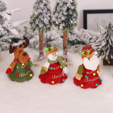 Santa Snowman Deer Shaped Doll Christmas Gift Bag Christmas Decorations Cartoon Doll Zipper Apple Gift Bag