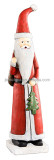 Unique hot sale paper mache standing santa for christmas decoration and gifts