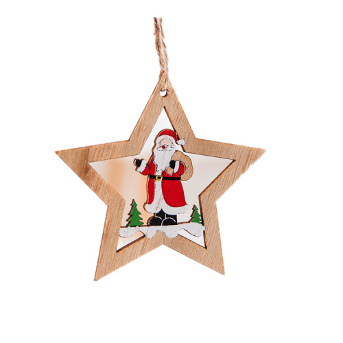 Wholesale Plain Precious 3D Christmas Wood Hanging Decoration
