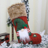 Christmas Stockings Gift Knit Socks Xmas Lovely Gift Bag For Children Fireplace Tree Christmas Hanging Party Decoration