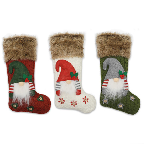 Christmas Stockings Gift Knit Socks Xmas Lovely Gift Bag For Children Fireplace Tree Christmas Hanging Party Decoration