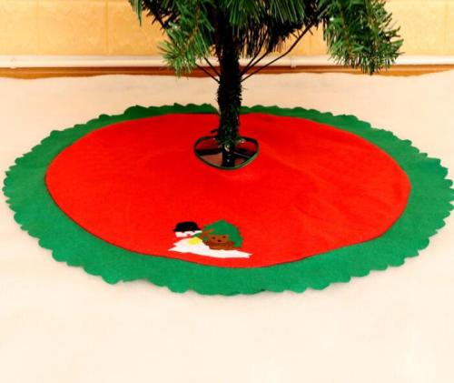 Xmas Home Decorations Plush Felt Printing Logo Christmas Tree Skirt