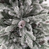 Durable 7ft White Flocked PVC PE Mixed Christmas Tree with Snow and Pine cone Metal Stand