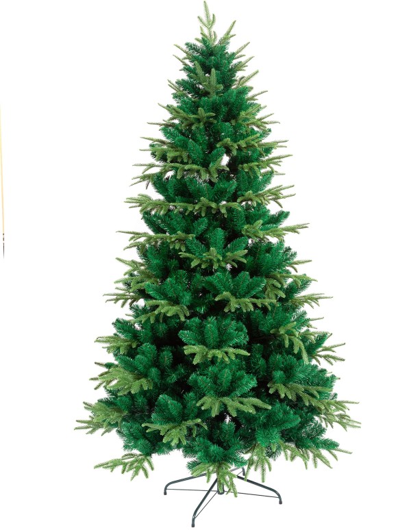 Full Density 7ft Green PVC PE Christmas Tree with Metal Stand for Indoor and Outdoor Use