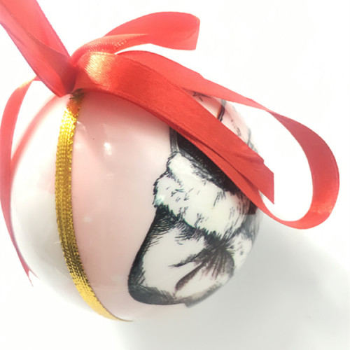 Wholesale high quality white acrylic printing Christmas Balls for Christmas ornaments