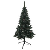 Hot Quality 5ft Artificial Christmas Tree with Pine Cone and White tips Metal stand