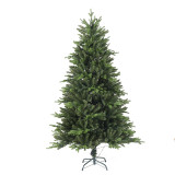 Outdoor Indoor Decorated Snowy Branch PVC Artificial Christmas Tree with Wood Trunk and Pine Cone