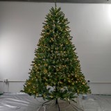 Manufacturer Supply 8ft Realistic Artificial PE PVC Christmas Tree with lights Decorated and Metal Base