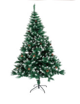 Custom Size Cheap Stock 7ft 8ft Green PVC Christmas Tree with Metal Base