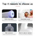 2600mAh Home Use Machine Rechargeable Electrostatic Battery Sanitation Blue-ray Custom Disinfection Nano Spray Gun