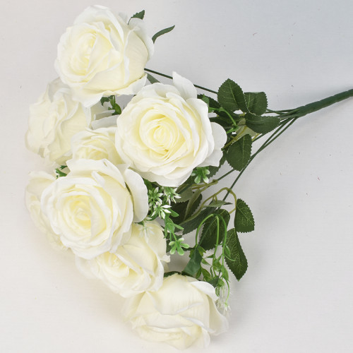 2021 Manufacturers Supply Elegant Home Decoration Artificial Flower Rose A Bunch Of 10 Simulated Roses