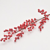 Manufacturers directly provide the height of 50 cm 60 cm 90 cm 3 forked red artificial berry Holly home decoration flowers